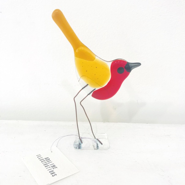 ''Jamie' - Fused Glass Bird' by artist Moira Buchanan